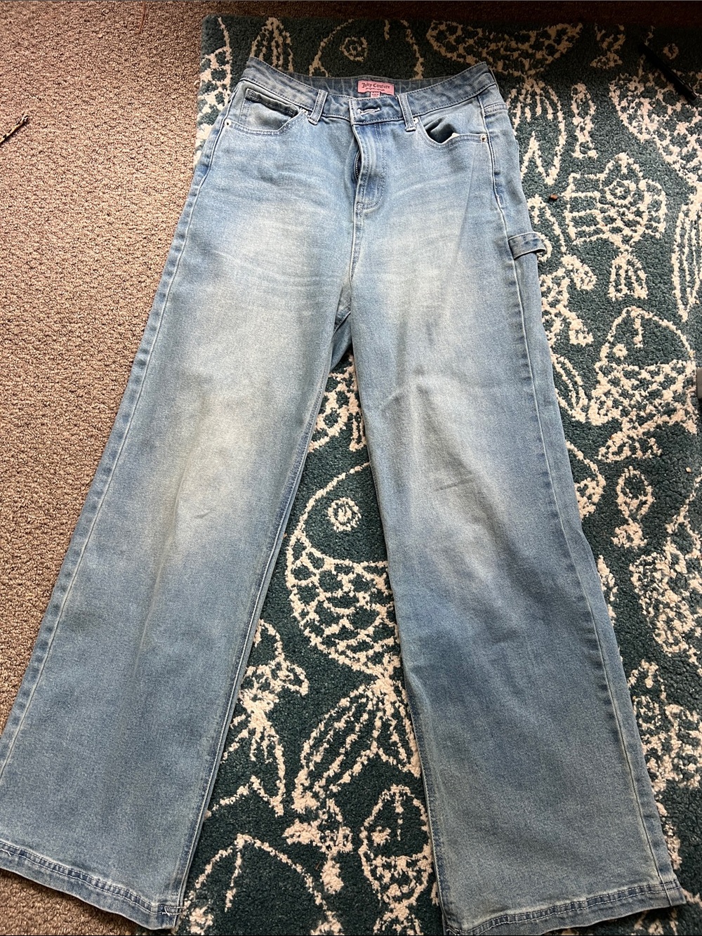 Juicy Couture Light Blue Wide-Leg Carpenter Jeans